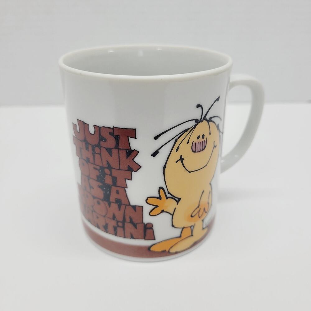 Vtg MCM Just Think Of It As A Brown MARTINI Coffee Cup Mug By LEAF JAPAN Funny